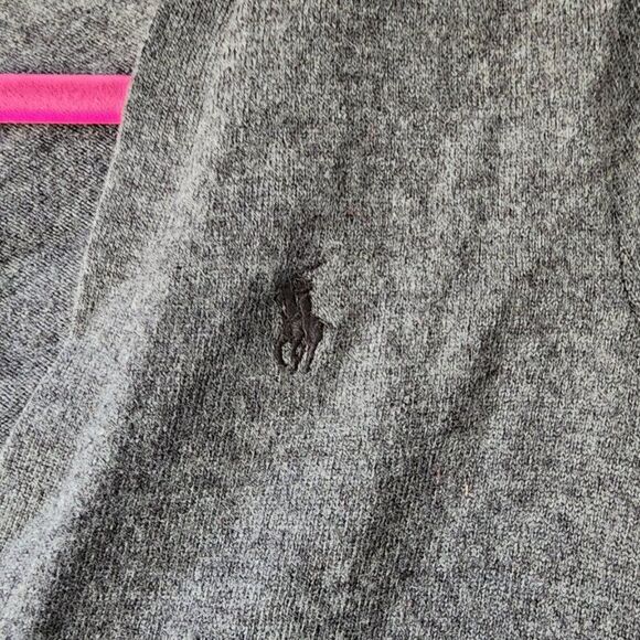 Ralph Lauren Sport Merino Wool Cardigan | Women's Large | Charcoal Gray Pockets - Picture 3 of 9